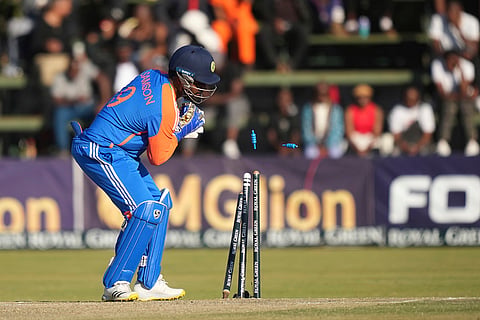 Sanjay Samson in action against Zimbabwe